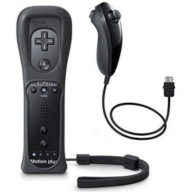 mini kitty 2 en 1 Motion Plus Mando y Nunchunk para Nintendo Wii/Wii u + Funda de Silicona - Negro