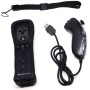 mini kitty 2 en 1 Motion Plus Mando y Nunchunk para Nintendo Wii/Wii u + Funda de Silicona - Negro