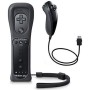 mini kitty 2 en 1 Motion Plus Mando y Nunchunk para Nintendo Wii/Wii u + Funda de Silicona - Negro