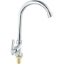 ZiStarlilife Grifo de agua fría para fregadero de cocina con boquilla giratoria de 360 °, sin plomo, mango único SUS304 de acero