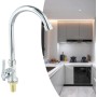 ZiStarlilife Grifo de agua fría para fregadero de cocina con boquilla giratoria de 360 °, sin plomo, mango único SUS304 de acero