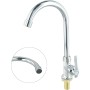 ZiStarlilife Grifo de agua fría para fregadero de cocina con boquilla giratoria de 360 °, sin plomo, mango único SUS304 de acero
