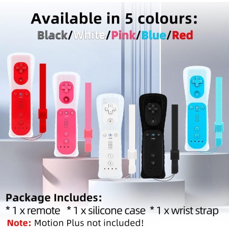 OSTENT Sensor de Movimiento Bluetooth Mando a Distancia Inalámbrico para Nintendo Wii/Wii U Consola Juego Color Rojo