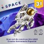 LEGO Creator 3 en 1 Astronauta Espacial de Juguete Convertible en Figura de Perro o en Maqueta de Nave de Ataque, Regalo del
