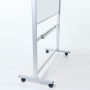 VIZ-PRO Pizarra blanca móvil magnética de doble cara 110x75 cm, con ruedas y marco de aluminio, para oficina y aula