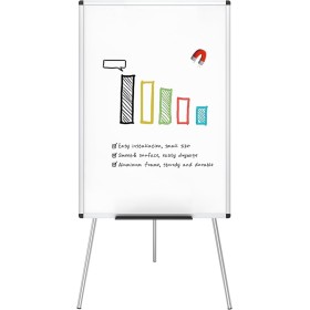 VIZ-PRO Pizarra blanca magnética con caballete, 90x60 cm, altura ajustable y portátil, para oficina, escuela y hogar