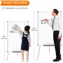 VIZ-PRO Pizarra blanca magnética con caballete, 90x60 cm, altura ajustable y portátil, para oficina, escuela y hogar