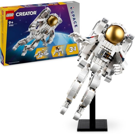 LEGO Creator 3 en 1 Astronauta Espacial de Juguete Convertible en Figura de Perro o en Maqueta de Nave de Ataque, Regalo del