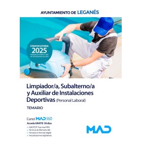 Limpiador/a, Subalterno/a y Auxiliar de Instalaciones Deportivas (Personal Laboral) del Ayuntamiento de Leganés. Temario