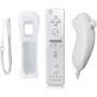 mini kitty 2 en 1 Motion Plus Mando y Nunchunk para Nintendo Wii/Wii u + Funda de Silicona - Blanco