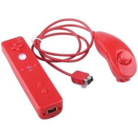 MANDOS Wii Remote NUNCHUK Color DE Rojo Juegos EN CASA