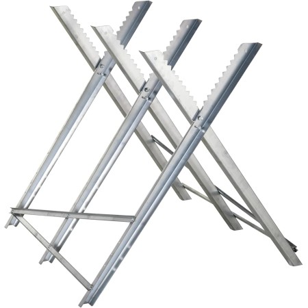DURHAND Caballete para Sierra Plegable Caballete Motosierra con Estructura Triangular de Metal Soporte para Leña Carga 100 kg