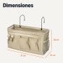Amazon Basics Organizador de almacenamiento colgante para mesita de noche, 11,98 x 37 x 19,98 cm, M, color lino