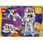 LEGO Creator 3 en 1 Astronauta Espacial de Juguete Convertible en Figura de Perro o en Maqueta de Nave de Ataque, Regalo del