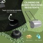 Outsunny Rodillo para Césped Ancho 58cm Ø32cm Rodillo de Césped de 38L Relleno de Arena o Agua con Mango en U para Jardín Granja