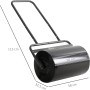 Outsunny Rodillo para Césped Ancho 58cm Ø32cm Rodillo de Césped de 38L Relleno de Arena o Agua con Mango en U para Jardín Granja