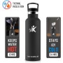 KollyKolla Botella Termica Deportiva con Pajita y Filtro, Botella Acero Inoxidable 1 litro, Sin BPA, Cantimplora Reutilizable,