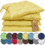 NatureMark Set de 4 Cojines para Sillas con Lazos 40x40 cm – Cojín de Asiento Relleno para Cocina, Jardín y Terraza – Color