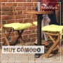 NatureMark Set de 4 Cojines para Sillas con Lazos 40x40 cm – Cojín de Asiento Relleno para Cocina, Jardín y Terraza – Color