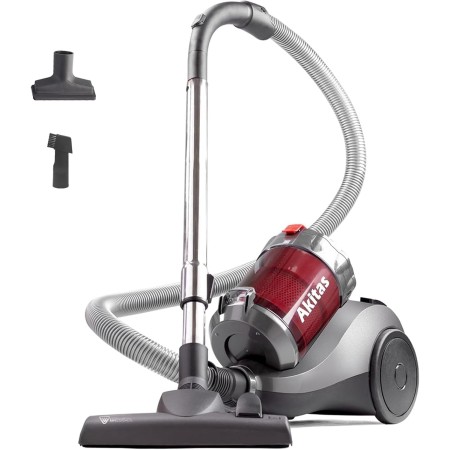 Akitas 800W Potente aspiradora sin Bolsa de Trineo, aspiradora con Cable, para Polvo, Suelos Duros y alfombras, con Cabezal de