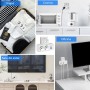 Ladron Enchufes de Pared, Regleta Enchufes con USB C, 5 en 1 Ladrón Enchufes Multiples USB, 2500W/10A, Protección Infantil,
