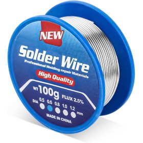 0.6mm 100g Estaño para Soldar，Alambre para Soldadura，Hilo Soldadura，Estaño para Soldadura Eléctrica Componentes Electrónica