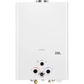 Calentador de Agua a Gas, 20L Calentador de Agua LPG Instantáneo, Calentador de Agua Sin Tanque Con Pantalla LED, Para Duchas al