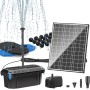 Biling Juego completo de filtros solares para estanques con bomba de 20 W, 875 l/h, bomba solar para estanques y cascadas de