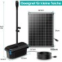 Biling Juego completo de filtros solares para estanques con bomba de 20 W, 875 l/h, bomba solar para estanques y cascadas de