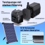 Biling Filtro solar para estanque de 12 W con bomba, 605 l/h, filtro de estanque, bomba solar con manguera, 4 boquillas de 5 m,