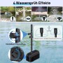 Biling Filtro solar para estanque de 12 W con bomba, 605 l/h, filtro de estanque, bomba solar con manguera, 4 boquillas de 5 m,