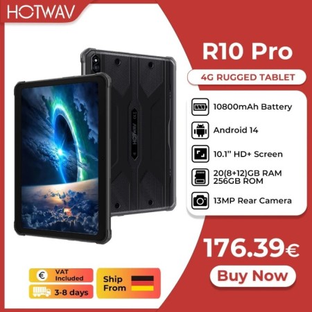 Envío desde Alemania HOTWAV R10 Pro tableta robusta 10,1 ''HD + pantal