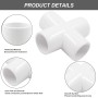 TOP-VIGOR 1 accesorio de tubería de PVC de 4 vías de 20 mm, accesorios de codo de esquina en T, tubos de agua, conectores de