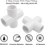 TOP-VIGOR 1 accesorio de tubería de PVC de 4 vías de 20 mm, accesorios de codo de esquina en T, tubos de agua, conectores de