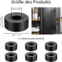Rosetas de Acero Inoxidable, 30mm, 6 Piezas Roseta de Cubierta Negra, Embellecedor Grifo Ducha, Cubierta de Ducha Decorativa de