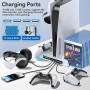 OIVO Soporte para PS5/Slim/Pro con Ventilador de 3 Velocidades, Cargador para Mando Playstation, Soporte PS5 Vertical con 3