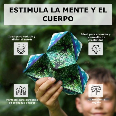 SHASHIBO Cubo Transformable - Cubo Antiestrés Patentado y Galardonado con 36 Imanes de Tierras Raras - Se Transforma en Más de