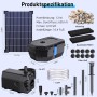 Biling Filtro solar para estanque de 12 W con bomba, 605 l/h, filtro de estanque, bomba solar con manguera, 4 boquillas de 5 m,