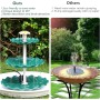 AISITIN Fuente para pájaros DIY con fuente solar de 3,5 W, alimentador de pájaros de 3 niveles para exteriores, baño de pájaros