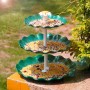 AISITIN Fuente para pájaros DIY con fuente solar de 3,5 W, alimentador de pájaros de 3 niveles para exteriores, baño de pájaros
