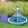 AISITIN Fuente para pájaros DIY con fuente solar de 3,5 W, alimentador de pájaros de 3 niveles para exteriores, baño de pájaros