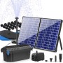 Biling Bomba solar para estanque con filtro, 30 W, 1200 l/h, filtro solar para estanques, juego completo con bomba para