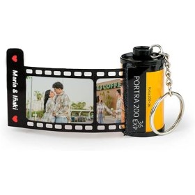 Transparent Gift Llavero Carrete de Fotos Personalizado con Frase. Regalos Originales para Hombre y Mujer. Llaveros Originales.