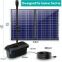 Biling Bomba solar para estanque con filtro, 30 W, 1200 l/h, filtro solar para estanques, juego completo con bomba para