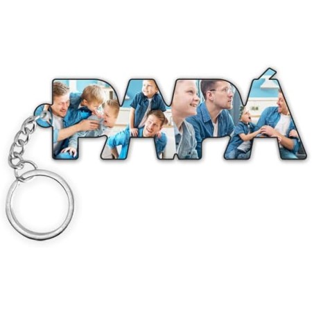 Transparent Gift Llavero Personalizado con Fotos en Letras para Papá o Mamá. Regalo Día del Padre, Día de la Madre. Llaveros