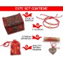 Pulseras de La Leyenda del Hilo Rojo del Destino con Cofre del Tesoro, Amuleto del Amor y Omamori. Regalos Originales Para Mujer