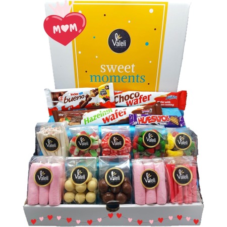 Valeli, Chocolates y Golosinas Cesta dulces y chocolatinas, Caja Regalo Original: Cumpleaños - 1 kg paquetes, bolsas
