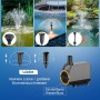 Biling Bomba de filtro de estanque de 40 W con filtro, todo en uno, 660 GPH, filtro de bomba de agua ajustable y boquillas,