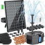 Biling Filtro solar para estanque de 8 W con bomba, 405 l/h, filtro solar con batería, manguera de 1,5 m, 10 boquillas, para