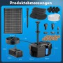 Biling Filtro solar para estanque de 8 W con bomba, 405 l/h, filtro solar con batería, manguera de 1,5 m, 10 boquillas, para